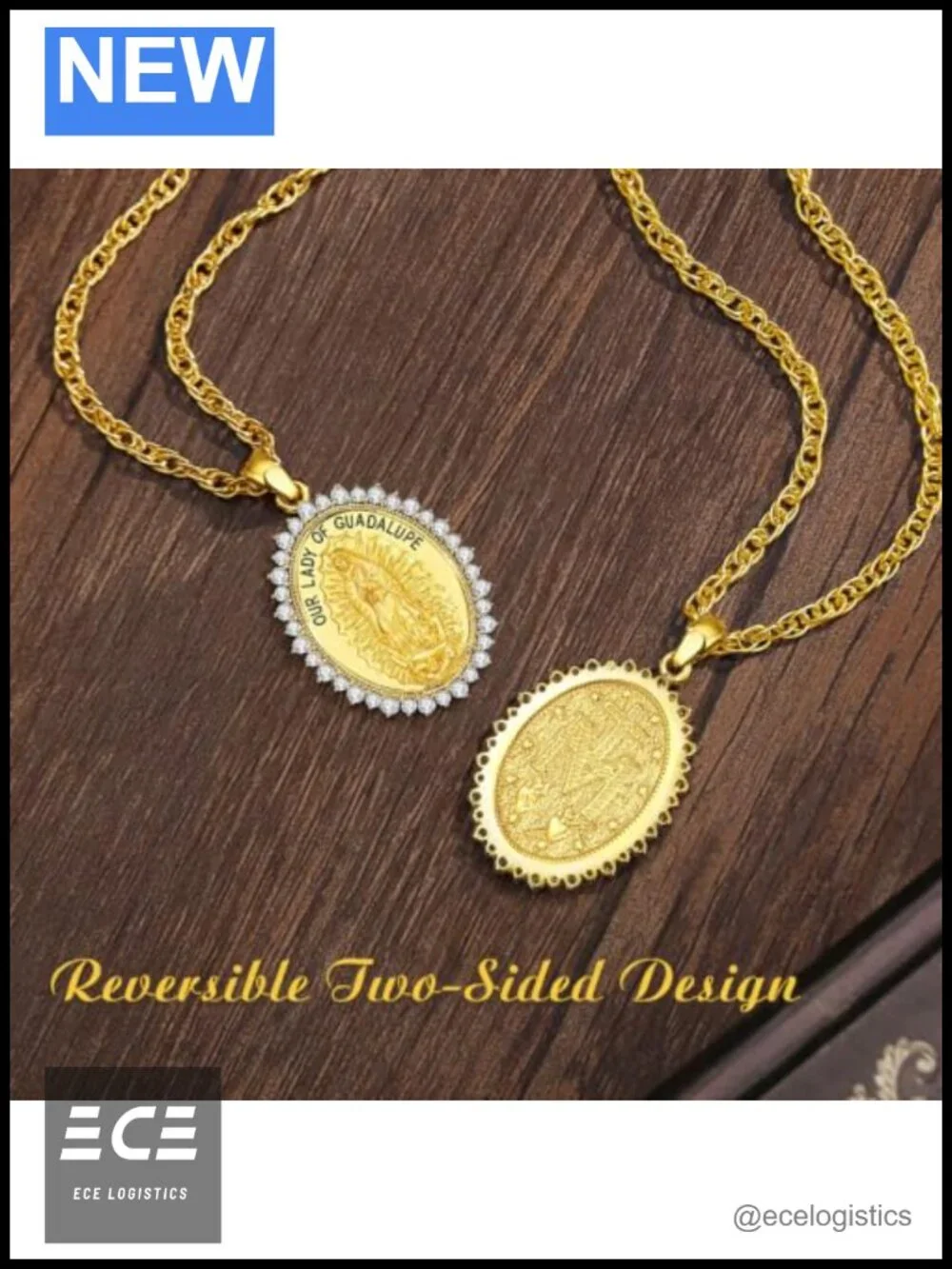 Our Lady of Guadalupe Gold Plated Necklace Catholic Virgin Mary Pendant